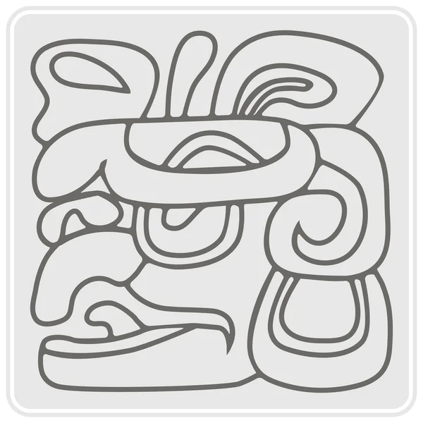 아메리칸 인디언 유물 장식 활자 문자 흑백 아이콘 — 스톡 벡터