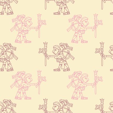 Aztek el yazmaları sembolleri ile Seamless Modeli