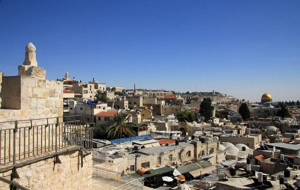 Uitzicht Jeruzalem Vanaf Muur Van Oude Stad — Stockfoto