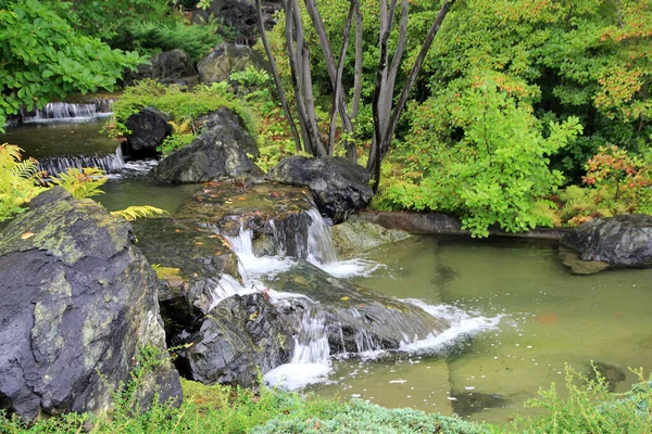 Waterfall Botanical Garden Montreal Canada — Stock Photo, Image