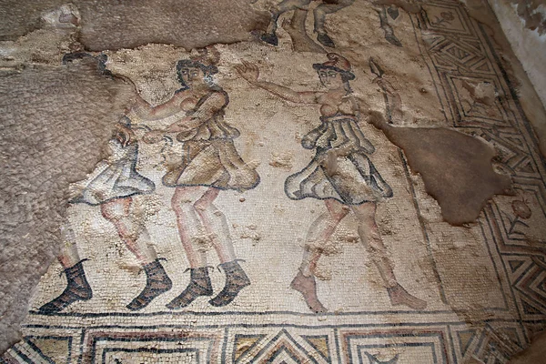 Three Amazons in Ancient Mosaics — Fotografia de Stock