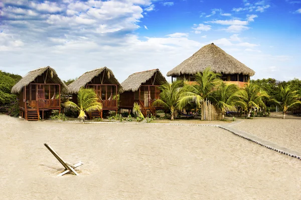 在尼加拉瓜，Ca 海滩异国海滩房子 免版税图库图片