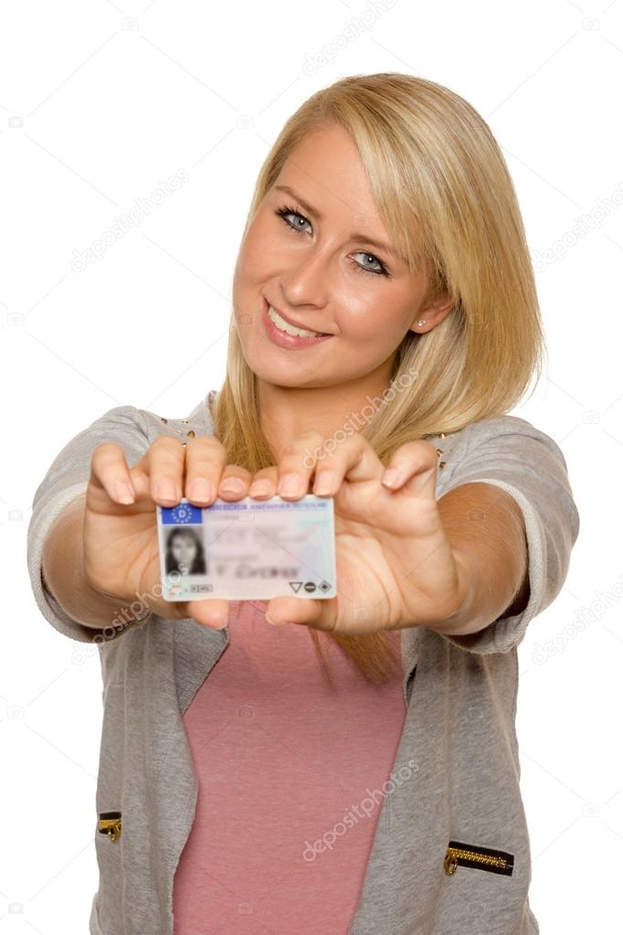 Woman Holding Id Card