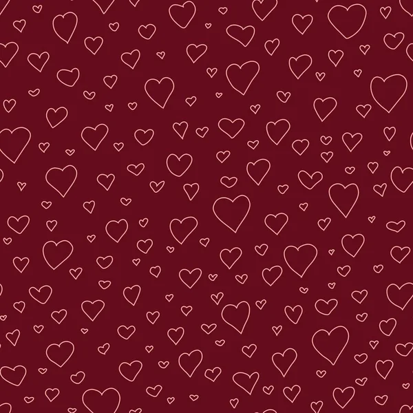 Valentinstag Muttertag Handgezeichnete Doodle Nahtlose Muster Marker Zeichnete Verschiedene Herzformen — Stockfoto