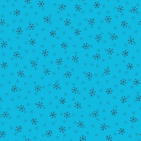 Patrón Navidad Sin Costuras Garabato Con Copos Nieve Dibujados Aleatoriamente —  Fotos de Stock
