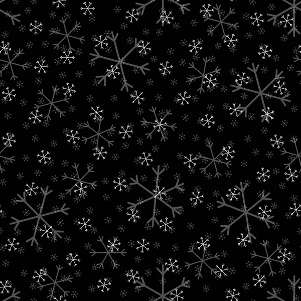 Nahtlose Weihnachtsmusterkritzelei Mit Hand Zufällig Gezogenen Schneeflocken Geschenkpapier Lustiger Textildruck — Stockfoto