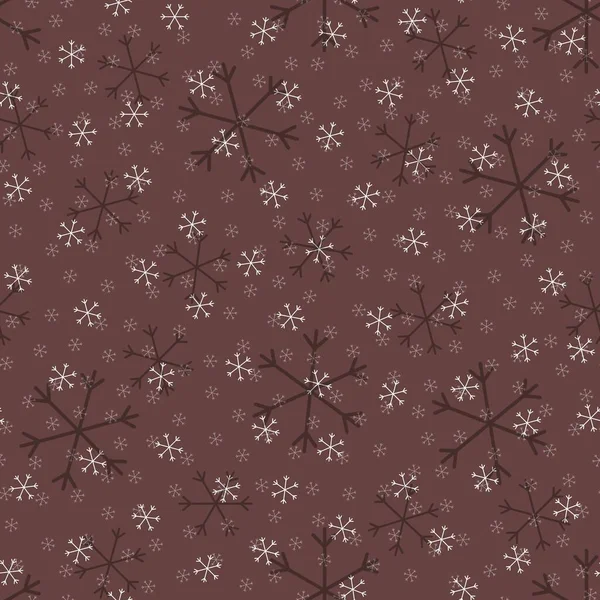 Seamless Christmas Pattern Doodle Hand Random Drawn Snowflakes Wrapping Paper — Stock Photo, Image