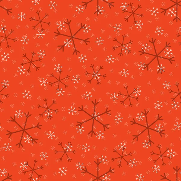 Padrão Natal Sem Costura Doodle Com Mão Aleatória Desenhado Snowflakes — Fotografia de Stock