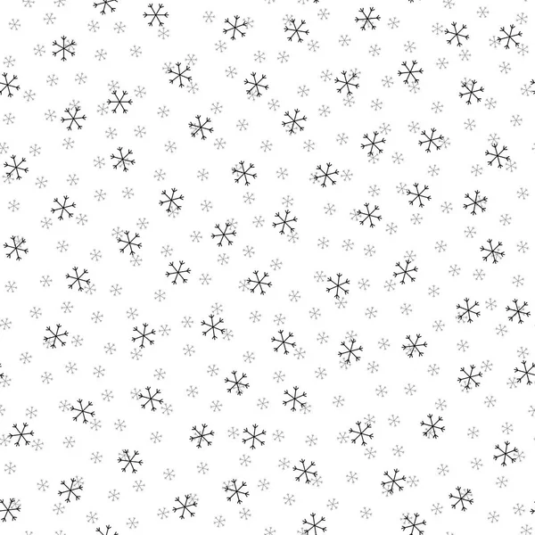 Seamless Christmas Pattern Doodle Hand Random Drawn Snowflakes Wrapping Paper — Stock Photo, Image