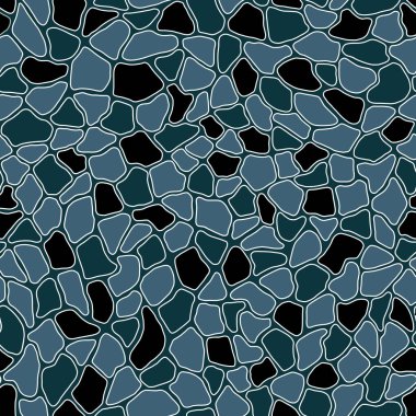 Terrazzo modern modaya uygun renksiz desenler. Düzensiz şekilleri olan soyut yaratıcı arkaplan. Ambalaj kağıdı, tekstil, baskı, duvar kağıdı, terrazzo döşemesi için ideal. Siyah, masmavi..