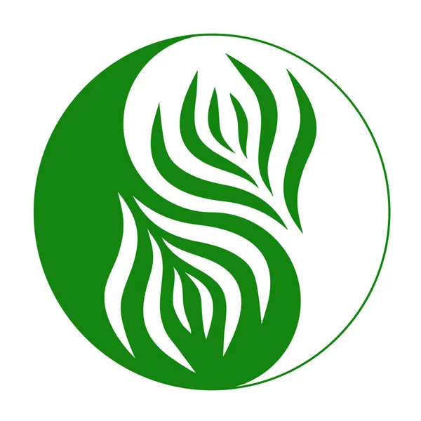 Векторні Абстрактні Зелені Круглі Шаблони Логотипу Емблеми Холістичних Медичних Центрів — стоковий вектор