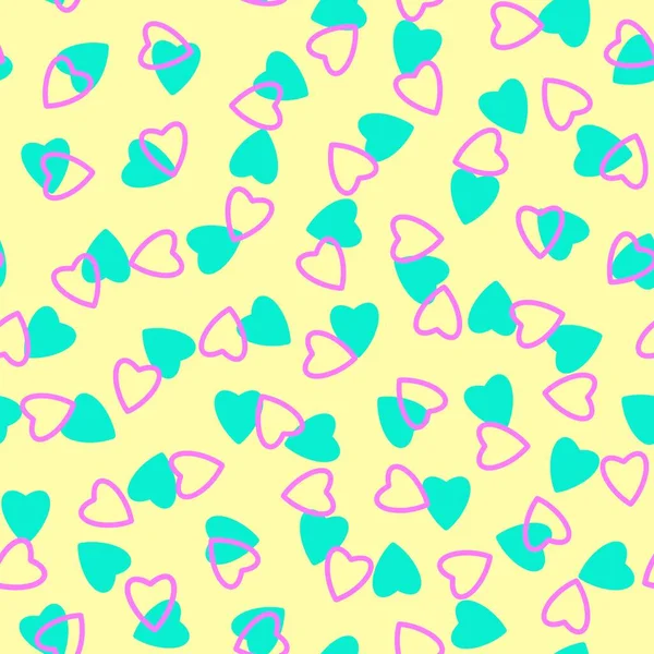 Simple Heart Seamless Pattern Endless Chaotic Texture Made Tiny Heart — стоковое фото