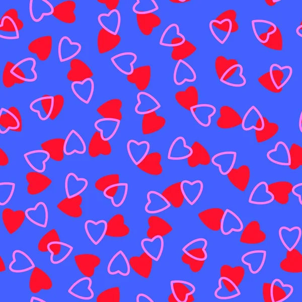 シンプルな心のシームレスなパターン 小さな心のシルエットで作られた無限の混沌としたテクスチャ バレンタイン 母の日の背景 イースター 結婚式 スクラップブック ギフト包装紙 テキスタイルのための素晴らしい ピンク — ストック写真