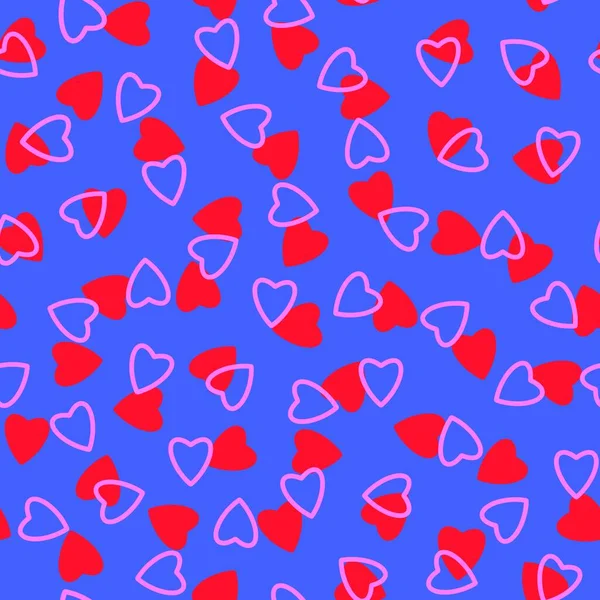 Simple Hearts Seamless Pattern Endless Chaotic Texture Made Tiny Heart — стоковое фото