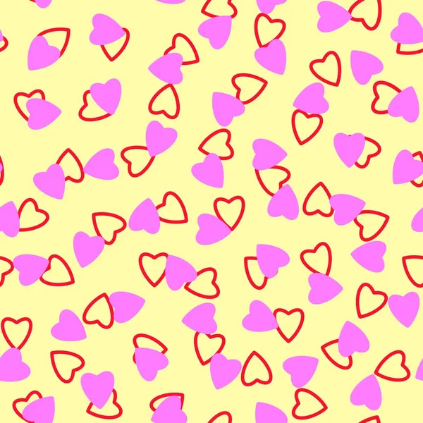 Jednoduché Srdce Bezešvé Vzor Nekonečné Chaotické Textury Drobných Siluet Srdce — Stock fotografie
