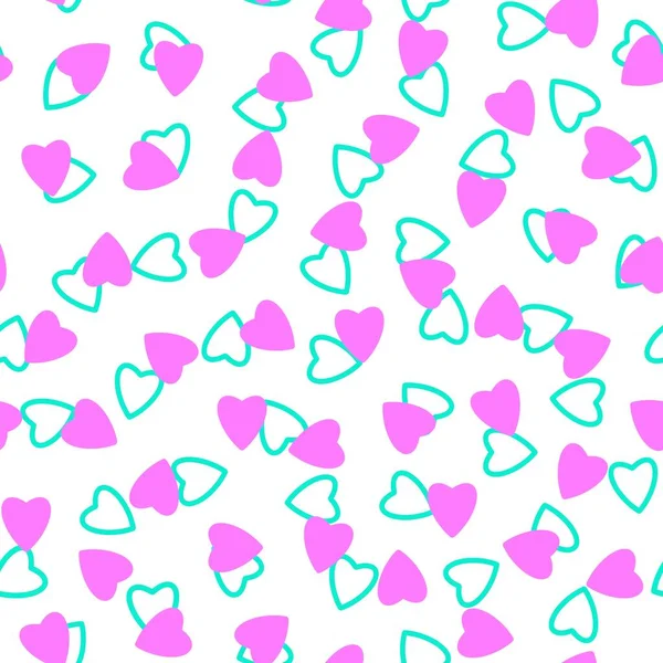 Simple Heart Seamless Pattern Endless Chaotic Texture Made Tiny Heart — Stock Photo, Image