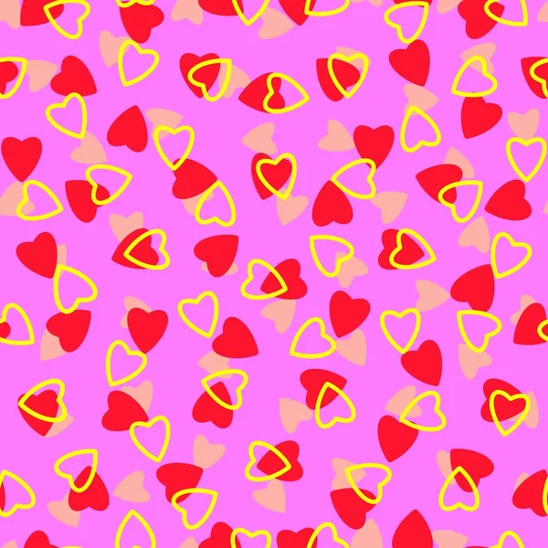 Simple Hearts Seamless Pattern Endless Chaotic Texture Made Tiny Heart — Stock Photo, Image