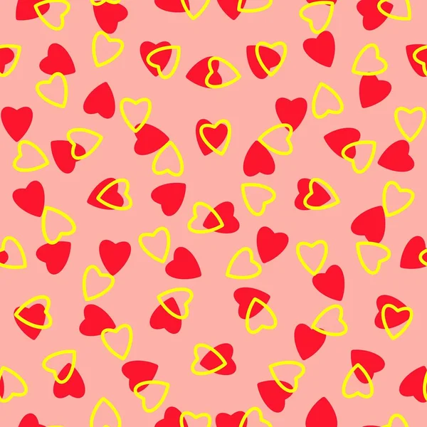 Simple Hearts Seamless Pattern Endless Chaotic Texture Made Tiny Heart — стоковое фото