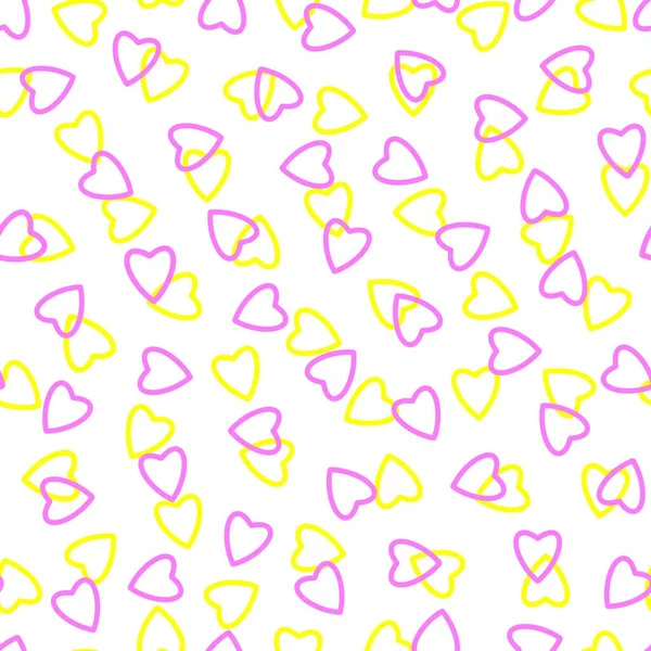 シンプルなハートシームレスなパターン 小さなハートシルエットで作られた無限の混沌としたテクスチャ バレンタイン 母の日の背景ピンク イースター 結婚式 スクラップブック ギフト包装紙 テキスタイルのための素晴らしい — ストック写真