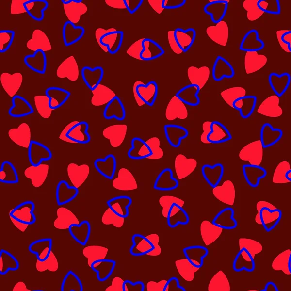 Simple Heart Seamless Pattern Endless Chaotic Texture Made Tiny Heart — стоковое фото