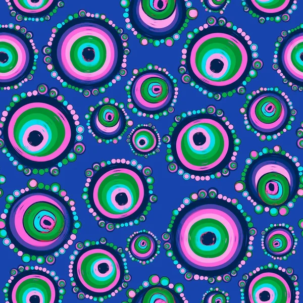 Geometrisches Nahtloses Muster Textur Mit Perfekt Berührenden Verschachtelten Kreisen Verschiedenen — Stockfoto