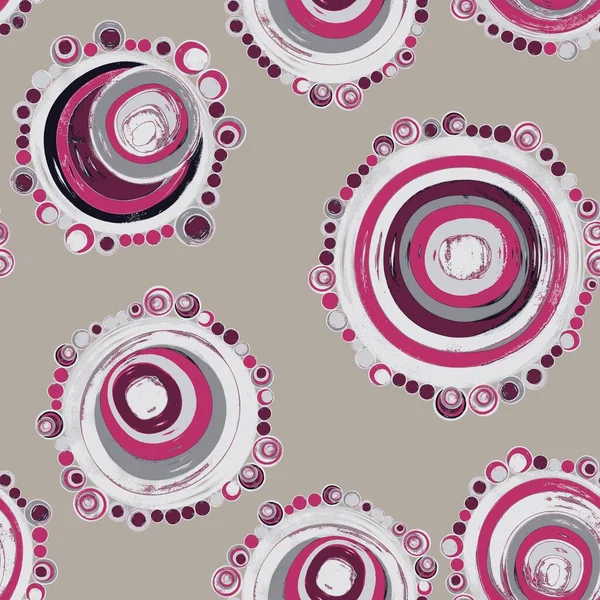 Geometrik dikişsiz desen, farklı boyut renkleri olan birbirine mükemmel bir şekilde bağlanmış daireler. Tekstil, ambalaj kağıdı, pankart ve pastel gölgeleri için tekrar eden desen..
