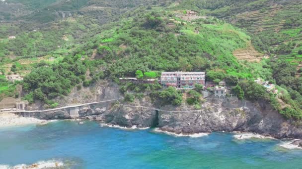 Monterosso Fem Och Den Mest Populära Gamla Byn Cinque Terre — Stockvideo