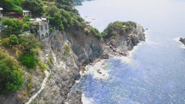 Monterosso Fem Och Den Mest Populära Gamla Byn Cinque Terre — Stockvideo