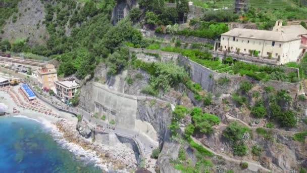 Monterosso Provinsen Spezia Som Del Regionen Ligurien Visa Arkitekturen Den — Stockvideo