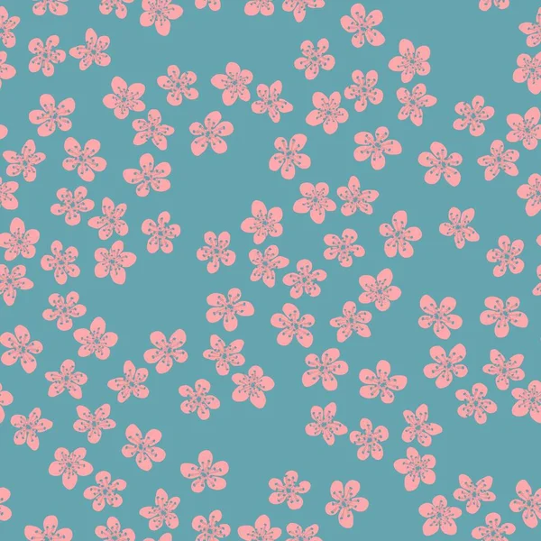 Бесшовный Узор Цветущей Японской Вишней Сакуры Цветы Ткани Упаковки Обои — стоковое фото