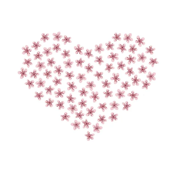 Moderne Visitenkarten Design Vorlage Mit Herz Aus Rosa Sakura Blumen — Stockfoto