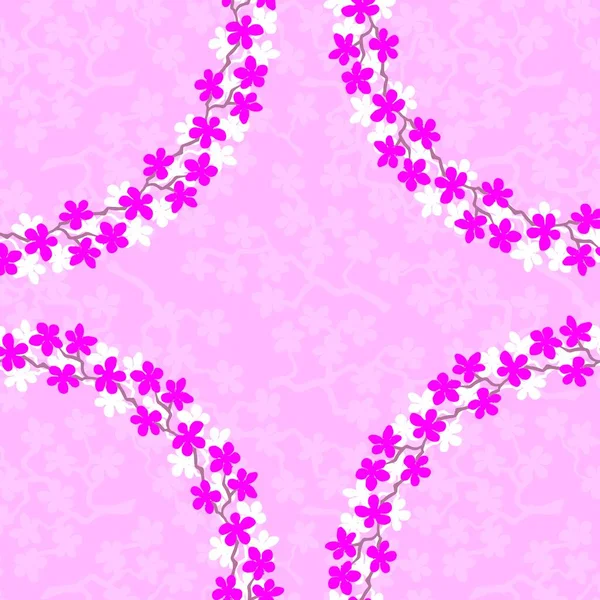 사쿠라에는 아름다운 분홍빛 꽃무늬 카드가 있습니다 텍스트가 디자인 템플릿 결혼식 — 스톡 사진