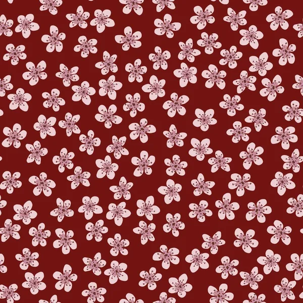 Seamless Pattern Blossoming Japanese Cherry Sakura Fabric Packaging Wallpaper Textile — Stock Photo, Image