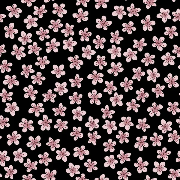Padrão Sem Costura Com Florescimento Sakura Cereja Japonesa Para Tecido — Fotografia de Stock