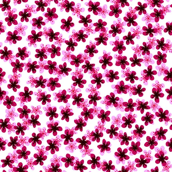 Motif Sans Couture Avec Sakura Cerise Japonaise Fleurs Pour Tissu — Photo