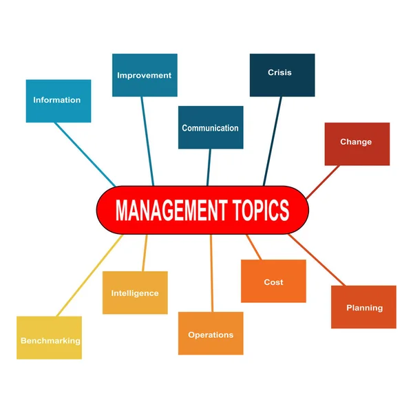 Diagramm Von Management Themen Mit Schlüsselwörtern Eps Isoliert Auf Weißem — Stockvektor