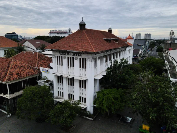 Flygfoto Över Jasindo Building Kota Tua Batavias Gamla Stad Jakarta — Stockfoto