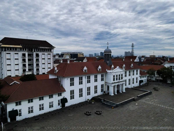 Vista Aerea Museo Fatahilah Città Vecchia Jakarta Indonesia Con Con — Foto Stock