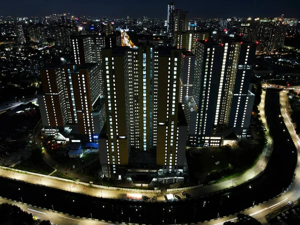 Veduta Aerea Drone Del Moderno Condominio Nel Quartiere Centrale Degli — Foto Stock