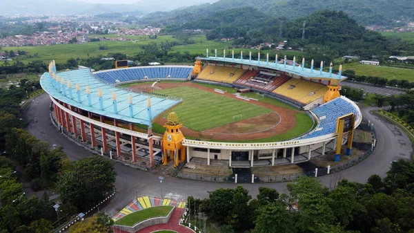 Vista Aérea Del Estadio Fútbol Bandung City Indonesia Atardecer Amanecer —  Fotos de Stock