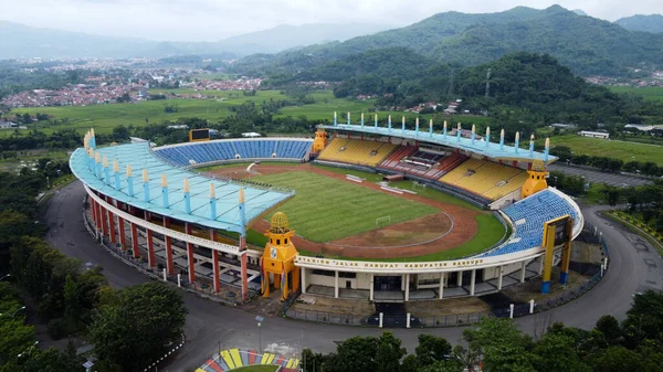Vista Aérea Del Estadio Fútbol Bandung City Indonesia Atardecer Amanecer — Foto de Stock