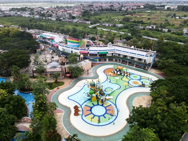 Uitzicht Vanuit Lucht Het Transera Waterpark Harapan Indah Zwembad Bekasi — Stockfoto