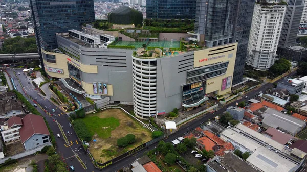 Vista Aerea Dell Edificio Lotte Shopping Avenue Jakarta Nube Rumore — Foto Stock
