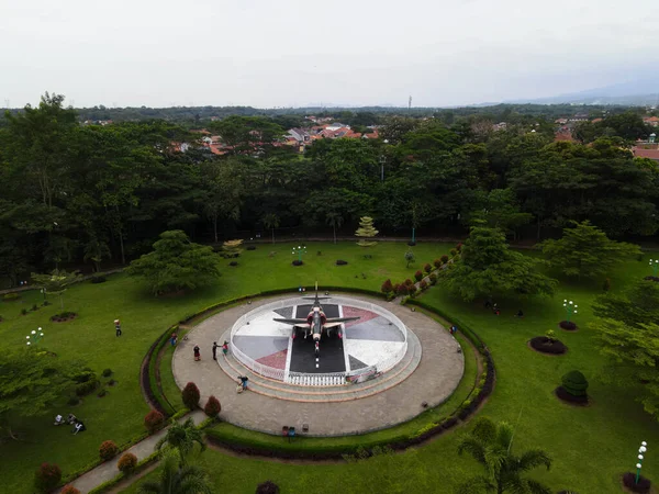 Повітряний Вид Літаків Винищувачів Високій Швидкості Парку Рахарджа Маяленґка Індонезія — стокове фото