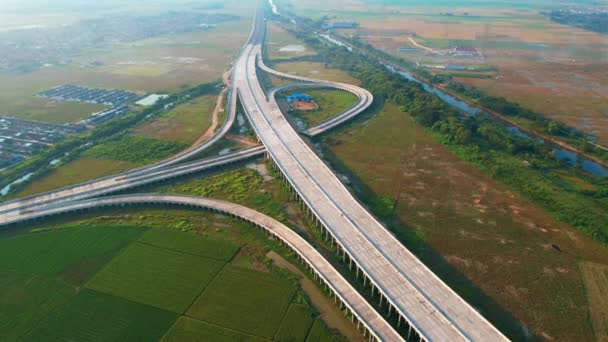 Flygfoto Över Den Nya Vägbygget Bekasi Bekasi Indonesien April 2021 — Stockvideo