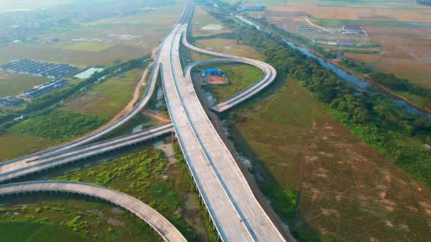 Flygfoto Över Den Nya Vägbygget Bekasi Bekasi Indonesien April 2021 — Stockvideo