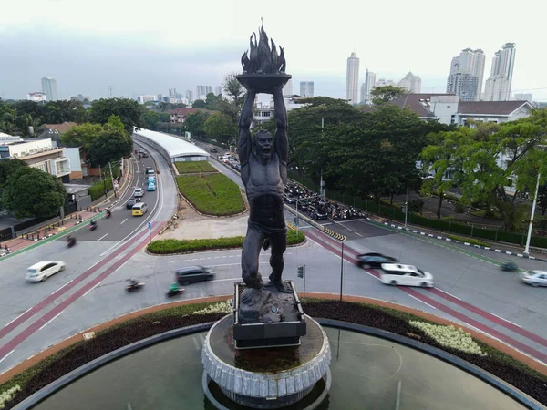 Jakarta Indonésie Května 2021 Letecký Pohled Mládežnický Památník Známý Jako — Stock fotografie