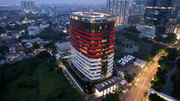 Vista Aérea Comisión Erradicación Corrupción Edificio Indonesiaor Conocido Como Red — Foto de Stock