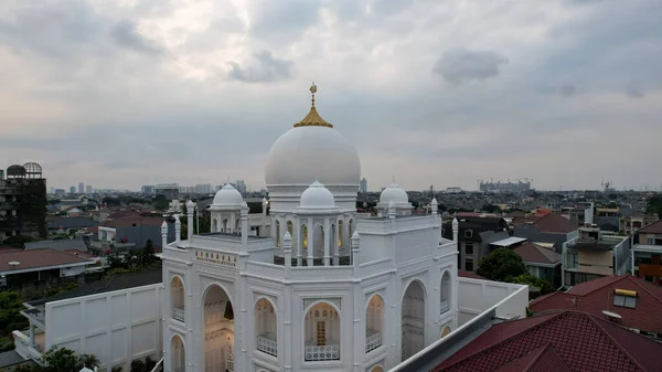 Légi Kilátás Modern Masjid Ramlie Musofa Jakarta Kemayoran Jakarta Városkép — Stock Fotó