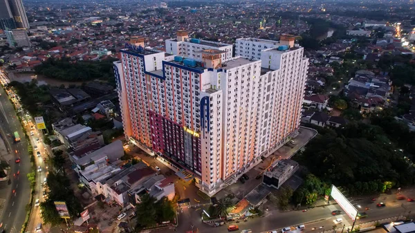 Bekasi Indonesia Maggio 2021 Veduta Aerea Del Bellissimo Appartamento Tramonto — Foto Stock
